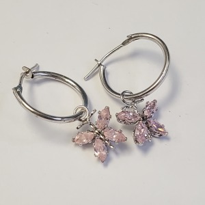 $200 14K Cz Hoop Earrings