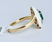 $4,510 Value, 14K Gold Emerald & Diamond Ring - 2
