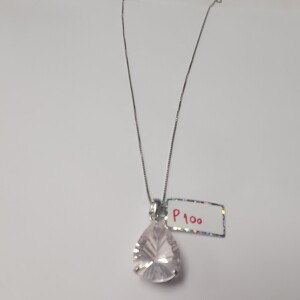 $300 Silver Rose Quartz 18" Necklace