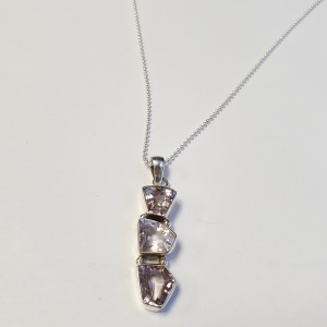 $240 Silver Amethyst 16" Necklace