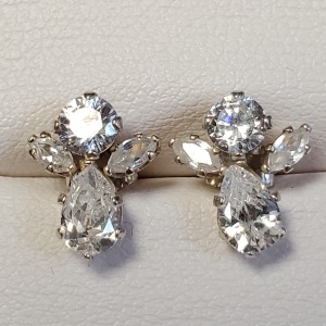$60 Silver Cz Earrings