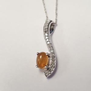 10K Gold Citrine ( 0.5CT ) Pendant Necklace