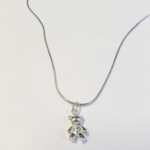 Silver Necklace With Bear Pendant