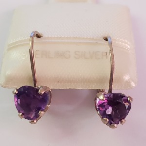 $100 Silver Amethyst Earrings