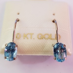$300 10K Blue Topaz Earrings
