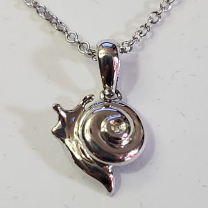 $140 Silver Rhodium Plated Diamond Necklace
