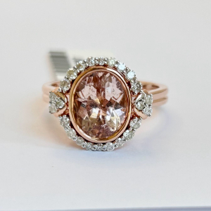 $7,540 Value, 14K Gold Morganite & Diamond Ring