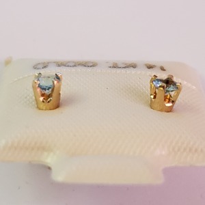 $160 14K Blue Topaz Earrings