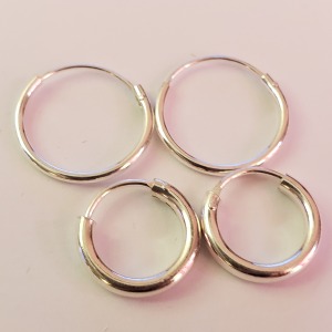 Silver Pack Of 2 Pairs Hoop Earrings
