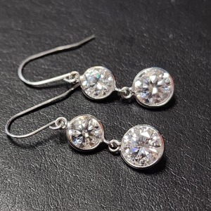 $1455 10K White Moissanite (3ct) Earrings