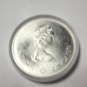 Silver Canada Olympia $5 Apx 24.92G Coin