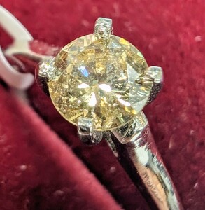 $3050 14K 2G 0.5Ct Natural Diamond Ring ( SIZE 4 )