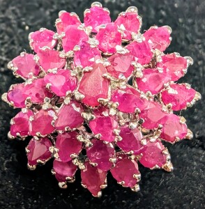 $900 Silver 7.84G Ruby Ring ( SIZE 6.75 )