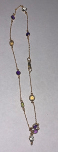 Gold Multicolor Stone Necklace