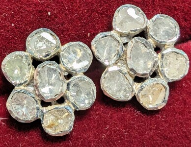 $400 Silver 2.9G Natural Diamond 0.4Ct Earrings