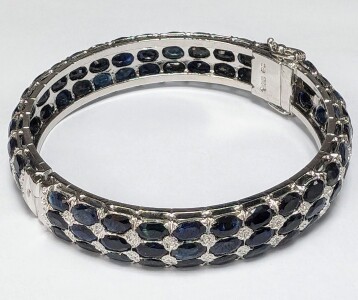 $2000 Silver 39.83G Sapphire 30Ct Bangle
