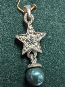 $100 Silver Pearl And Cz Pendant