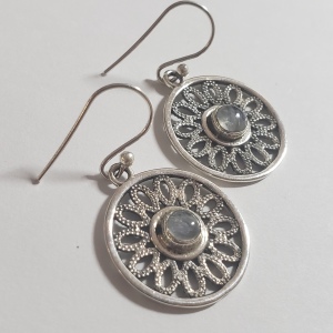 $160 Silver Moonstone Earrings