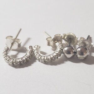 $160 Silver Lot Of 2 CZ Earrings