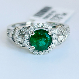 $14,572 Value, 14K Gold Emerald & Diamond Ring