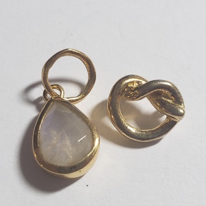$120 Silver Gold-Plated & Moonstone Pendants