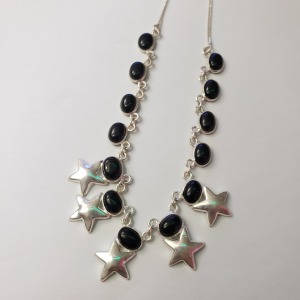 Black Onyx Silver Necklace