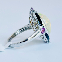 $9,320 Value, Platinum Opal, Sapphire, & Diamond Ring - 2
