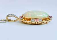 $10,900 Value, 14K Gold Opal, Diamond, & Multi-Color Sapphire Necklace - 2