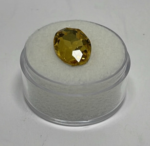 3.80ct. Oval Cut & Faceted AAAA Yellow Sapphire Gemstone