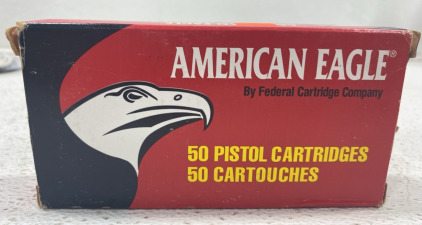 (1) Box of 50 American Eagle 40 S&W 165 Grain FMJ Ball Ammunition
