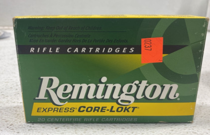 (1) Box of 20 Remington Core-Lokt 25-06 Rem 100 Grain Centerfire Rifle Ammunition