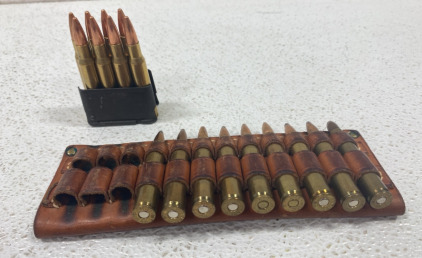 (2) Rifle Ammunition Cartridges in Ammunition Holders