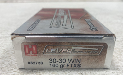 (1) Box of Hornady LEVERevolution 30-30 Win Ammunition - 20 Rounds of 160 Grain FTX