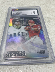 (1) 2018 Topps Chrome Superstar Sensations #55-6 Mike Trout Graded Mint 9 Baseball Card