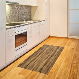 (1) Ambesonne Rustic Area Rug, Wooden Texture Image Nature Forest Trees Pattern with Rough Design Timber Print, Flat Woven Accent Rug for Living Room Bedroom Dining Room, 2.6' x 5', Dark Brown. New in package.