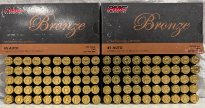 (100) Rounds .45 Auto Ammo 230 Gr FMJ