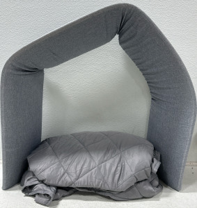 (1) Enitya King Size Bed Wedge Pillow (1) Manlinar Weighted Blanket (Both Gray)