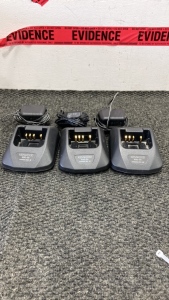 (3) Kenwood 2-Way Radio Chargers With Adapter