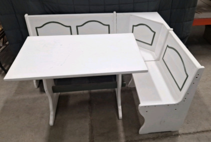 Corner Bench Seat W/ Table & Under Seat Storage