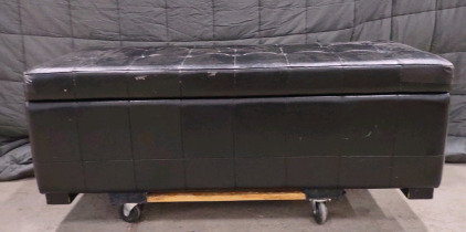 Black Leather Ottoman