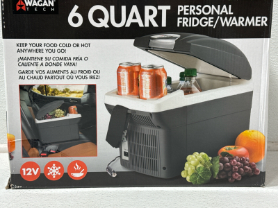 (1) NEW!! Wagan EL6206 12V 6 Quart Personal Thermoelectric, 6 Liter Capacity, Portable Electric Cooler Warmer with 12/24V DC