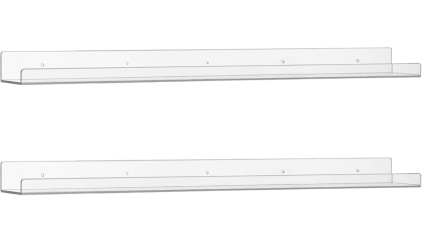 (1) NEW! HBlife 36&rdquo; Floating Clear Acrylic Shelves (2 Pack/5mm Thick)