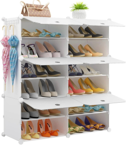 NEW! (1 Set) Kousi Portable Shoe Rack Organizer (White)