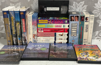 (17) VHS: Homeward Bound 1 & 2, Christmas Classics, Exercise [RIP Richard Simmons]& More (4) DVD&rsquo;s: Idaho The Movie 1 & 2, Tom & Jerry Plus Canada&rsquo;s Castle In The Rockies