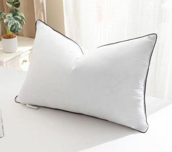 BPC&trade; Medium Firm Goose Down Pillows Queen Size Set of 1, Luxury Feather Pillows for Sleeping, 1000TC Organic Cotton Cover Hotel Collection Bed Pillows, Wrapped in Polyester 20"x30