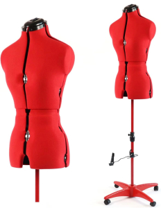 NEW! (1) PDM Worldwide Adjustable Dress Form Mannequin for Sewing Female Size 6-14, Pinnable Body Form with 13 Dials, Detachable Rolling Base, 42.5"-60" Height Range for Clothing Display, Small to Medium