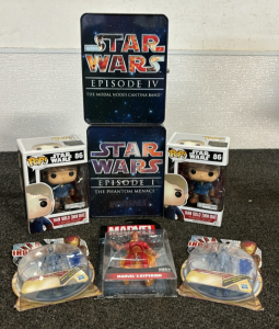 Star Wars Boxes, Iron Man And Marvel Hyperion Collectibles, Han Solo POP!