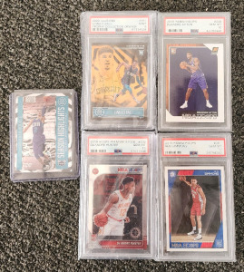 (4) PSA Graded Basketball Cards And (1) LaMelo Ball Ungraded