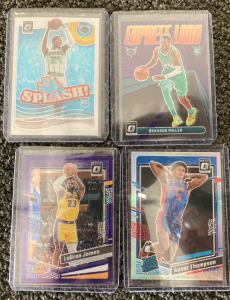 Two Brandon Miller Cards, Lebron James Card, & Ausar Thompson Card