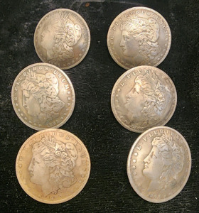 (6) Morgan Dollar Copy Conchos